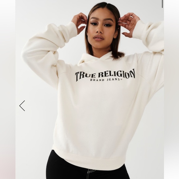 BNWT True Religion Arch Logo Boyfriend Relaxed Hoodie - Picture 1 of 4
